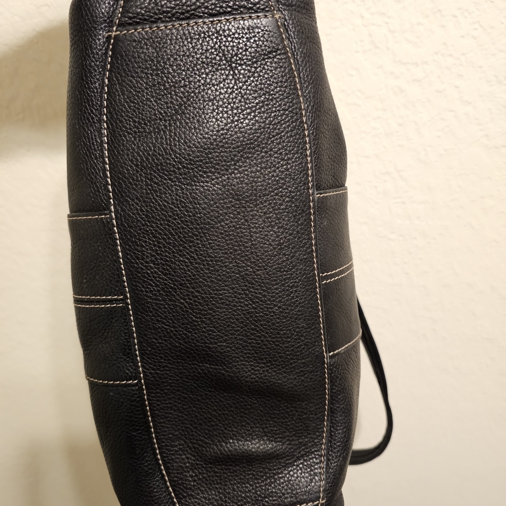 Tignanello Black Pebbled Leather Tote Bag - Picture 8 of 11